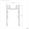 Profil, PLANO ES, 62 x 38mm, alu eloxiert mit LED-Tr?ger, 2m, Aluminium, Eloxiert, L?nge: 2000 mm, B