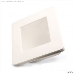 Gips Einbaustrahler f?r GU10/MR16 Spots, mit Glas satin, r?ckversetzt, wei?