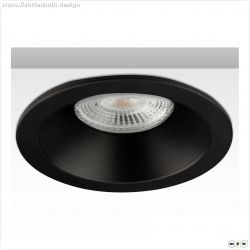 Einbaurahmen rund mit Glaslinse, Loch 72mm, schwarz, f?r GU10/MR16 Spots