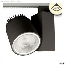 3-Phasen Schienenstrahler fokussierbar, 36W, 30?-50?, schwarz matt, 3000K, CRI92, DALI dimmbar