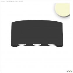 LED Wandleuchte Up&Down 6*1W CREE, IP54, sandschwarz, warmwei?