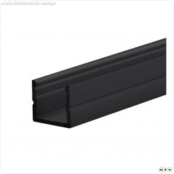 LED Aufbauprofil SURF8 Aluminium schwarz RAL 9005, 200cm