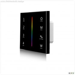 Sys-Pro RGB+W 4 Zonen Einbau-Touch-Fernbedienung + DMX Output, schwarz, 230V