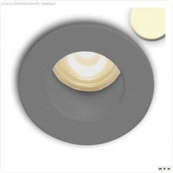 LED Einbauleuchte MiniAMP alu geb?rstet, 1W, 24V DC, warmwei?, r?ckversetzt, dimmbar