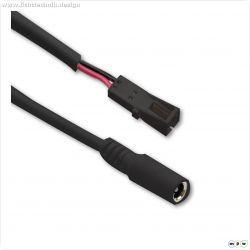 Adapter Rundstecker Female auf MiniAmp Female-Buchse, 10cm, 2-polig, schwarz, max. 3A