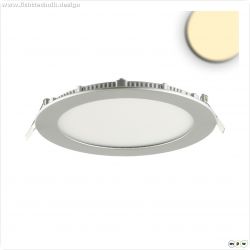 LED Downlight, 12W, rund, ultraflach, silber, warmwei?, dimmbar