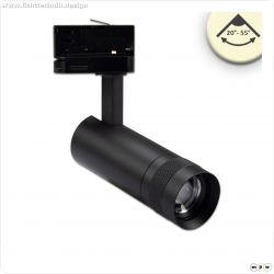 3-Phasen Schienenstrahler fokussierbar, 8W, 20?-55?, schwarz matt, 3000K