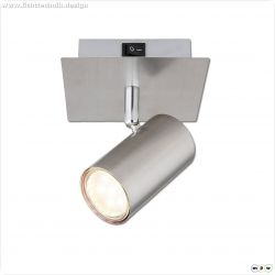 Wandleuchte nickel matt, mit Schalter, 1xGU10 Fassung, exkl. Leuchtmittel