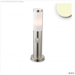 Pollerleuchte 450 Edelstahl, IP44, PIR Bewegungssensor, warmwei?, inkl. E27 LED Leuchtmittel 9W
