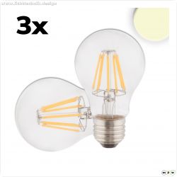 E27 LED Birne, 7W, klar, warmwei?, 3er Pack