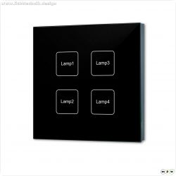 DALI 4 Adressen Einbau-Touch Master-Dimmer, schwarz, Versorgung via DALI-Bus Spannung