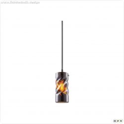 Pendelleuchte, Smoky curled Glas, E27, 50-300cm, exkl. Leuchtmittel, exkl. Baldachin