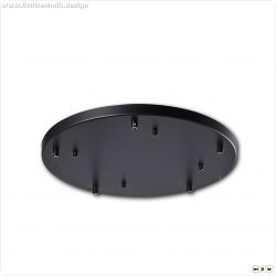 Deckenbaldachin rund, schwarz, f?r 5-Fachabh?ngung