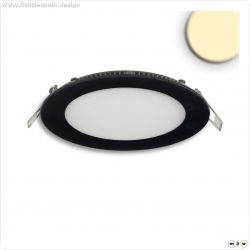 LED Downlight, 12W, rund, ultraflach, blendungsreduziert, schwarz, warmwei?, dimmbar CRI90