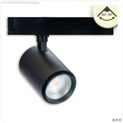 3-Phasen Schienenstrahler fokussierbar, 42W, 20?-70?, schwarz matt, 3000K, CRI92, DALI dimmbar