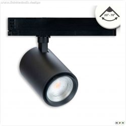 3-Phasen Schienenstrahler fokussierbar, 42W, 20?-70?, schwarz matt, 4000K, CRI92, DALI dimmbar