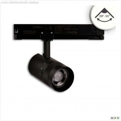 3-Phasen Schienenstrahler fokussierbar, 12W, 20?-55?, schwarz matt, 4000K, DALI dimmbar