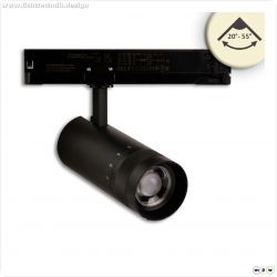 3-Phasen Schienenstrahler fokussierbar, 24W, 20?-55?, schwarz matt, 3000K, DALI dimmbar
