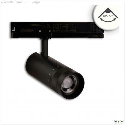 3-Phasen Schienenstrahler fokussierbar, 24W, 20?-55?, schwarz matt, 4000K, DALI dimmbar