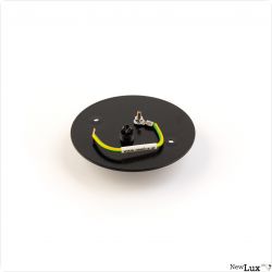 New Lux Abdeckplatte f?r UP Dosen 68 mm, Metall, schwarz Seilf?hrung und Zugentlastung