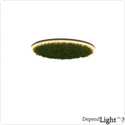 DependMoosLight Deckenleuchte Slim, D700, rund, schwarz, 3000K mit OEM Moosbild