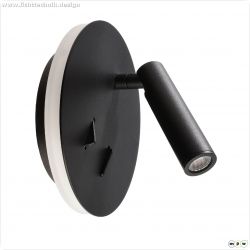 Wandaufbauleuchte, Brahe IV Round, 8,5 W, 3000 K, Schwarz, 220-240 V/AC, 50 / 60 Hz, IP 20