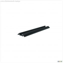 Profil, Unterbau-Profil flach AM-01-10, 2m, Schwarz, Aluminium, Matt, Eloxiert, L?nge: 2000 mm, Brei