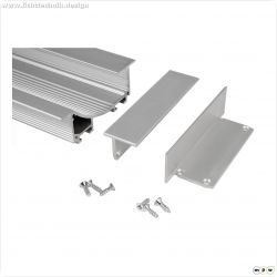 Profil Endkappe, Endkappe P-EL-02-12 Set 2 Stk, Grau, Aluminium, L?nge: 75 mm, H?he: 25.5 mm