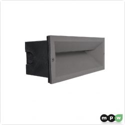 Alwina I, Wandeinbauleuchte, Alu Druckguss, Verkehrsgrau B RAL7043, 13W, 3000K, IP65, 230V, 250mm