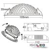 LED Downlight LUNA 8W, indirektes Licht, wei?, warmwei?
