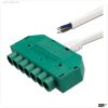 Mini-Plug 6-fach Verteiler female, 1m, 2x0,75, IP54, wei-grn, max. 48V/6A