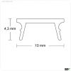 Abdeckung COVER23 opal/satiniert 200cm f?r Profil SURF8