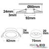 Einbaurahmen rund, Loch 80mm, Alu geb?rstet + wei?-silber, f?r GU10/MR16 Spots