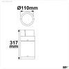 LED Wegeleuchte Poller-6, 30cm, 6W, sandschwarz, warmwei?