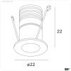 LED Einbauleuchte MiniAMP alu geb?rstet, 1W, 24V DC, warmwei?, r?ckversetzt, dimmbar
