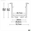 LED Einbauprofil DIVE20 Aluminium schwarz RAL9005, 200cm