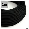 Kabel Stoff-ummantelt, schwarz, 3x0,75mm AWG18, Meterware