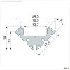Profil, Eck-Profil EV-04-12, 3m, Silber, Aluminium, Matt, Eloxiert, L?nge: 3000 mm, Breite: 24.47 mm