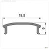 Profil Abdeckung, Abdeckung F-01-15, 3m, matt, PMMA, Teiltransparent 75% Transmission, L?nge: 3000 m