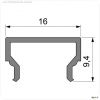 Profil Abdeckung, Abdeckung H-01-10, 1m, matt, PMMA, Teiltransparent 75% Transmission, L?nge: 1000 m